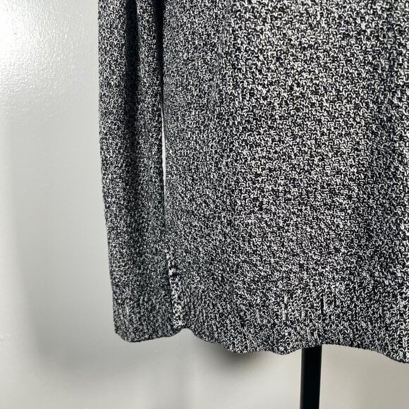 Urban Knit Supply Black White Marled Crewneck Tight Knit Long Sleeve Sweater M - Picture 5 of 14